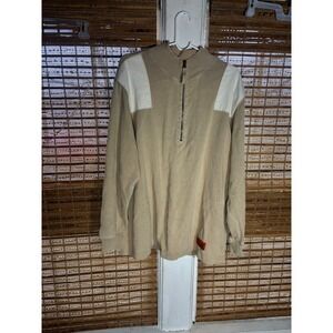 Polo Jeans Co Ralph Lauren Quarter Zip Sweatshirt Tan Beige Mens Size L